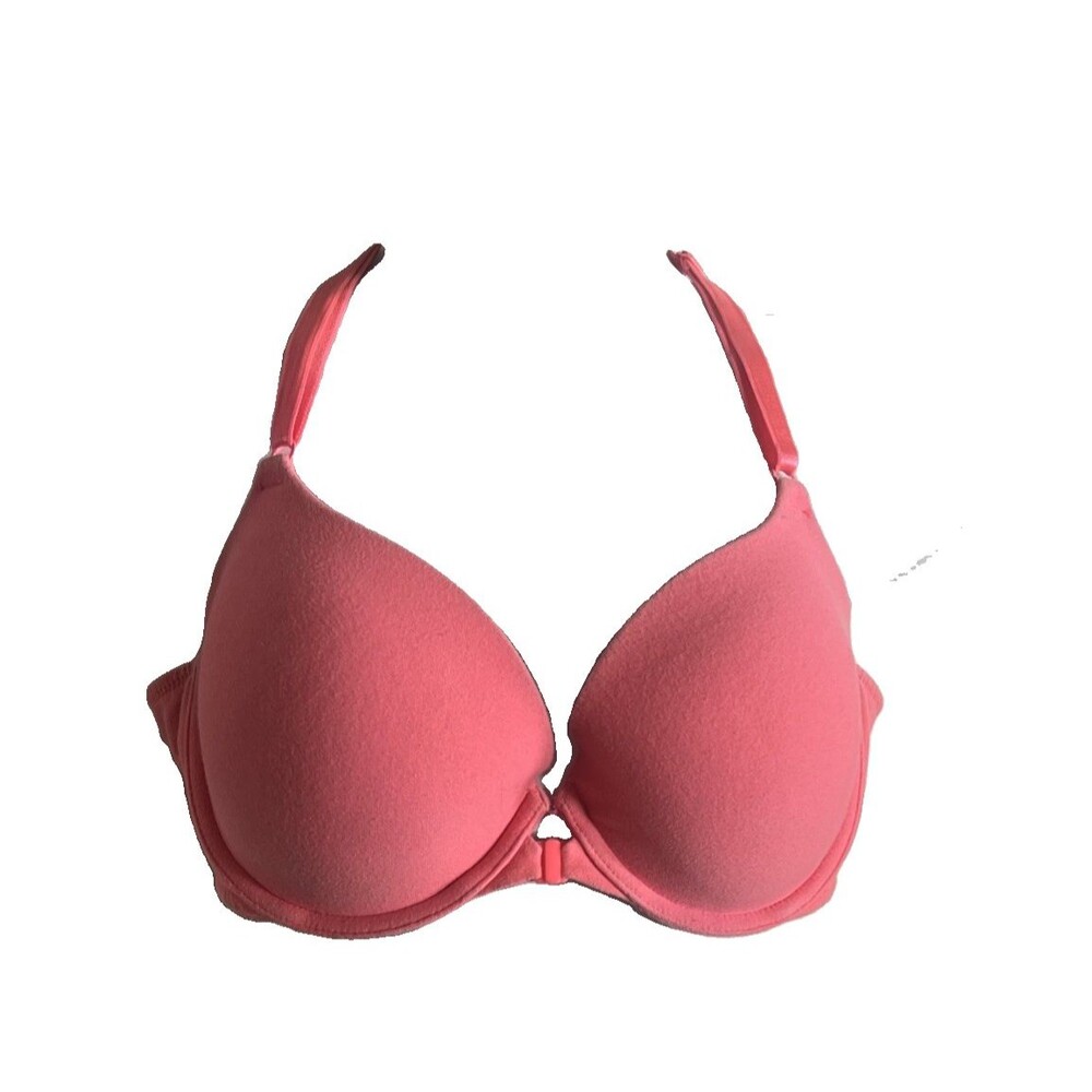 Y2K Victoria's Secret Women's Lined Demi Bra 38C, Coral , Underwire, Front Hook